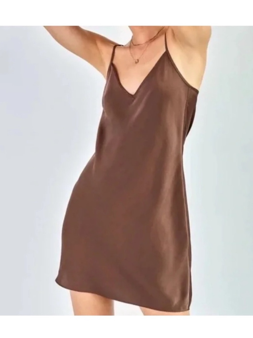 Wilfred Brown Slip Mini Dress